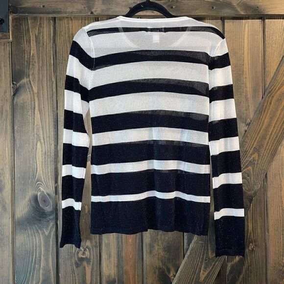 Chicos Striped Lightweight Sweater Sz 0 - Picture 2 of 4